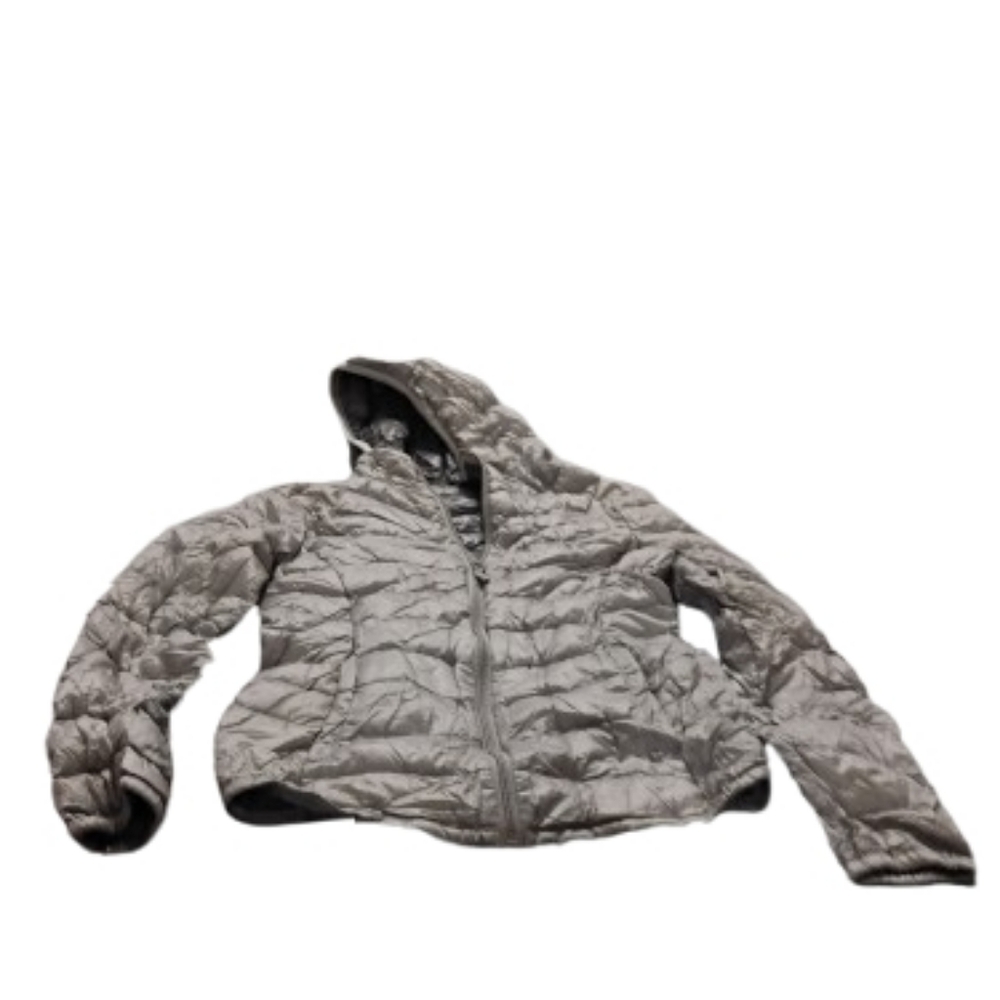 Uniqlo Women's Hooded Down Fill Gray Puffer Jacket Sz XS